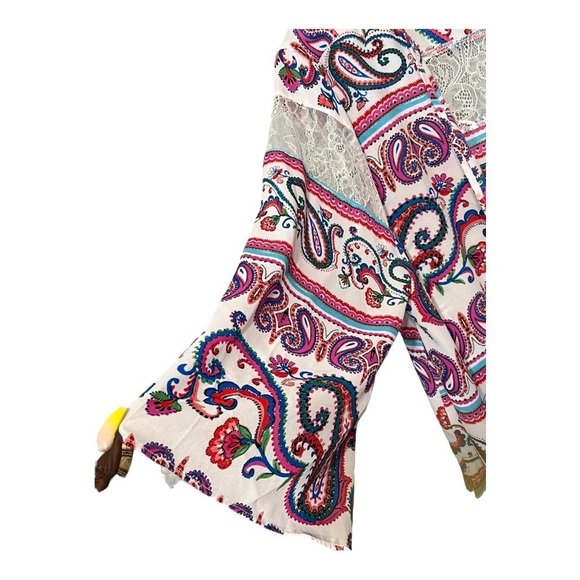 Cato Est. 1946 Paisley Lace Kimono Medium Open Lightweight Sheer Layering Piece - Picture 3 of 8